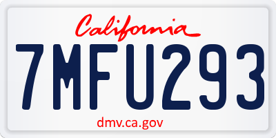 CA license plate 7MFU293