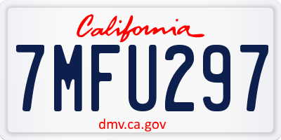 CA license plate 7MFU297