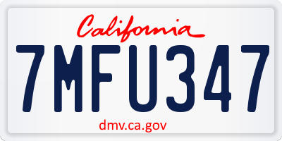CA license plate 7MFU347
