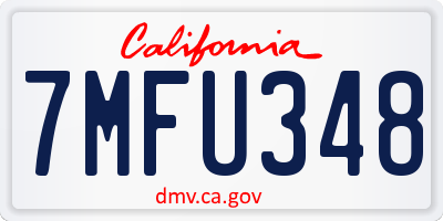 CA license plate 7MFU348