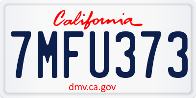 CA license plate 7MFU373