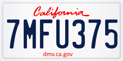 CA license plate 7MFU375