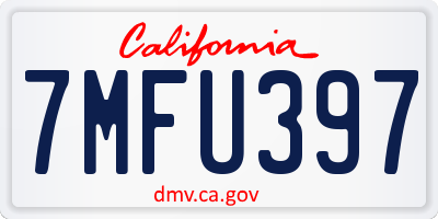 CA license plate 7MFU397