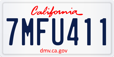 CA license plate 7MFU411