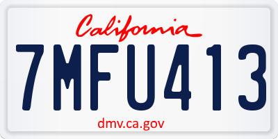 CA license plate 7MFU413