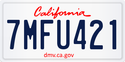 CA license plate 7MFU421