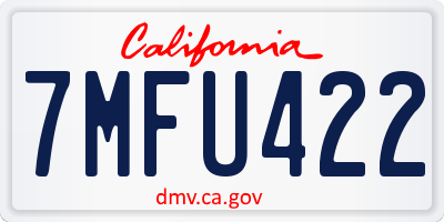 CA license plate 7MFU422