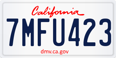 CA license plate 7MFU423