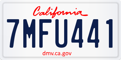 CA license plate 7MFU441