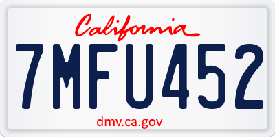 CA license plate 7MFU452