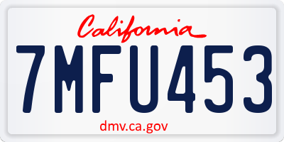 CA license plate 7MFU453