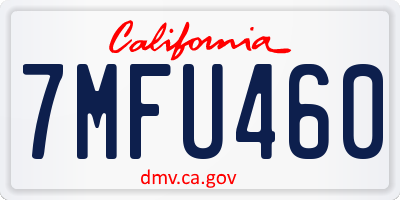 CA license plate 7MFU460