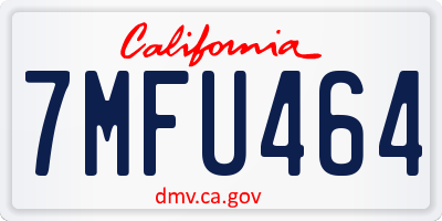 CA license plate 7MFU464