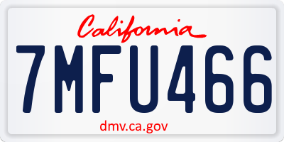 CA license plate 7MFU466