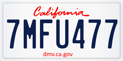 CA license plate 7MFU477