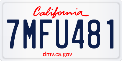 CA license plate 7MFU481