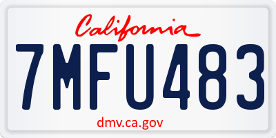 CA license plate 7MFU483