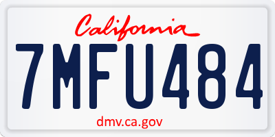 CA license plate 7MFU484