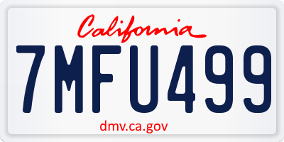 CA license plate 7MFU499