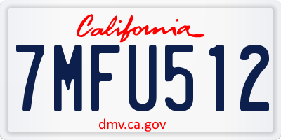 CA license plate 7MFU512