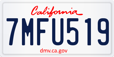 CA license plate 7MFU519