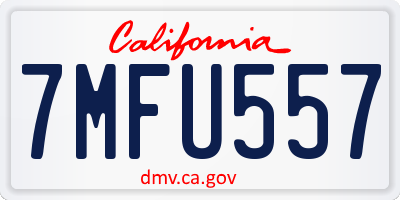 CA license plate 7MFU557
