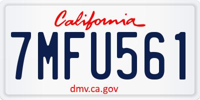 CA license plate 7MFU561