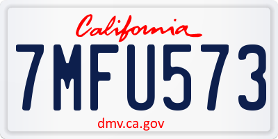 CA license plate 7MFU573