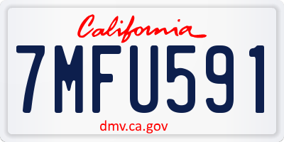 CA license plate 7MFU591