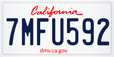 CA license plate 7MFU592