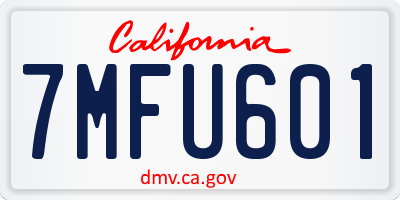 CA license plate 7MFU601