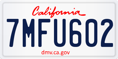 CA license plate 7MFU602