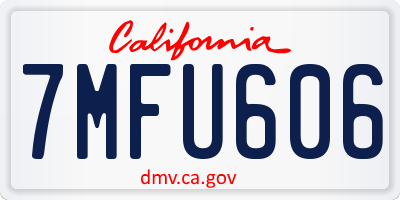 CA license plate 7MFU606