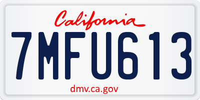 CA license plate 7MFU613