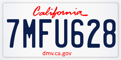 CA license plate 7MFU628