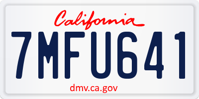 CA license plate 7MFU641