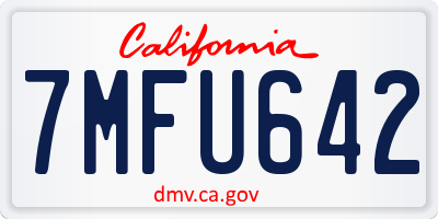 CA license plate 7MFU642