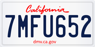 CA license plate 7MFU652