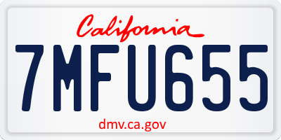 CA license plate 7MFU655