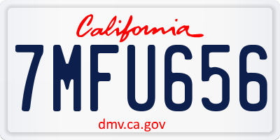 CA license plate 7MFU656