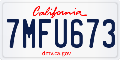 CA license plate 7MFU673