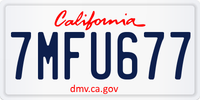 CA license plate 7MFU677