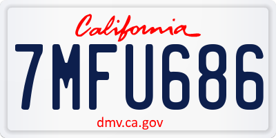 CA license plate 7MFU686