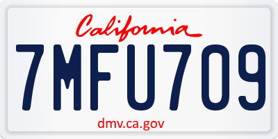 CA license plate 7MFU709