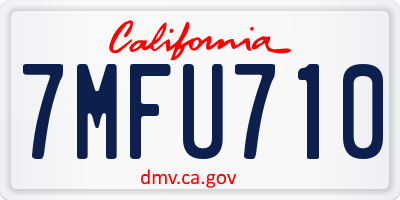 CA license plate 7MFU710