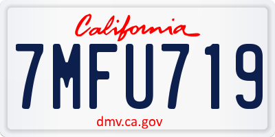 CA license plate 7MFU719