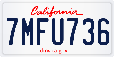 CA license plate 7MFU736