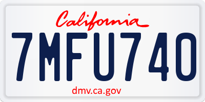 CA license plate 7MFU740