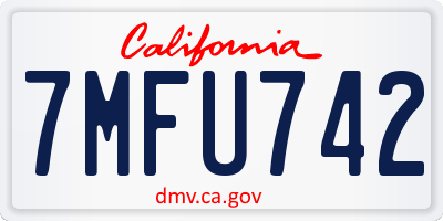 CA license plate 7MFU742