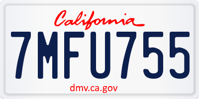 CA license plate 7MFU755